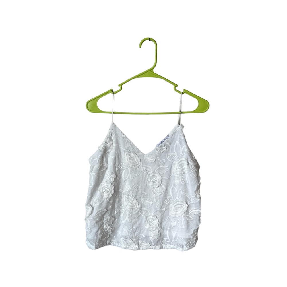 White Floral Tank Top